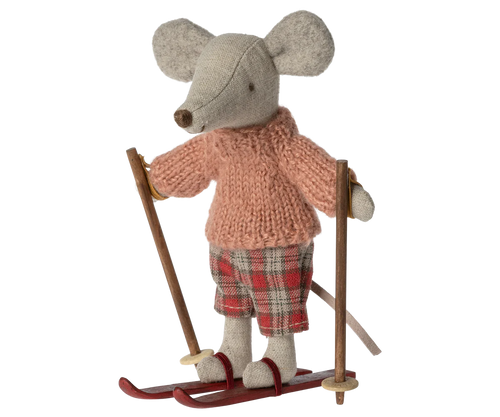 Maileg / Big Sister / Winter Mouse With Ski Set