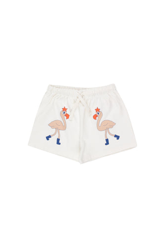 Tinycottons / KID / Flamingos Short / Off-White