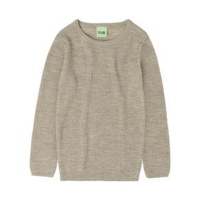 FUB / KID / Rib Blouse / Oat Melange