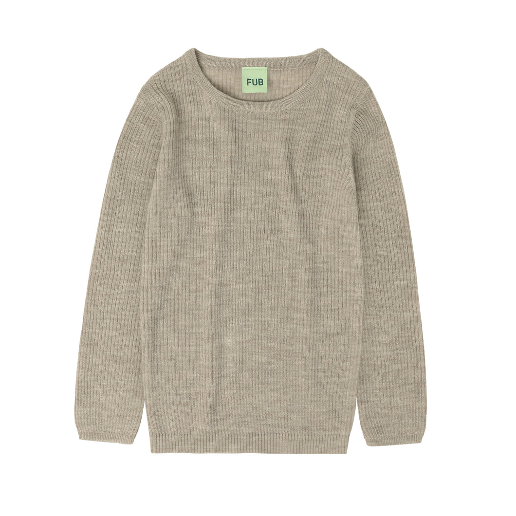 FUB / KID / Rib Blouse / Oat Melange