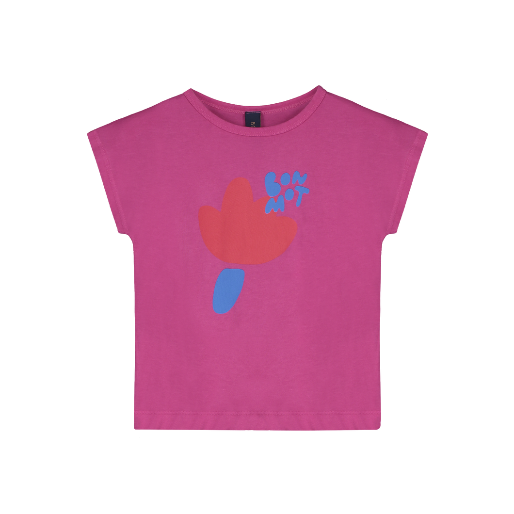 Bonmot / T-shirt / Flower / Raspberry