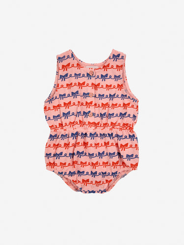 Bobo Choses / BABY / Woven Romper / Ribbon Bow AO