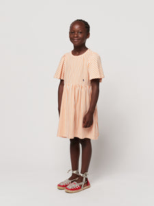 Bobo Choses / KID / Ruffle Sleeves Dress / Vertical Stripes