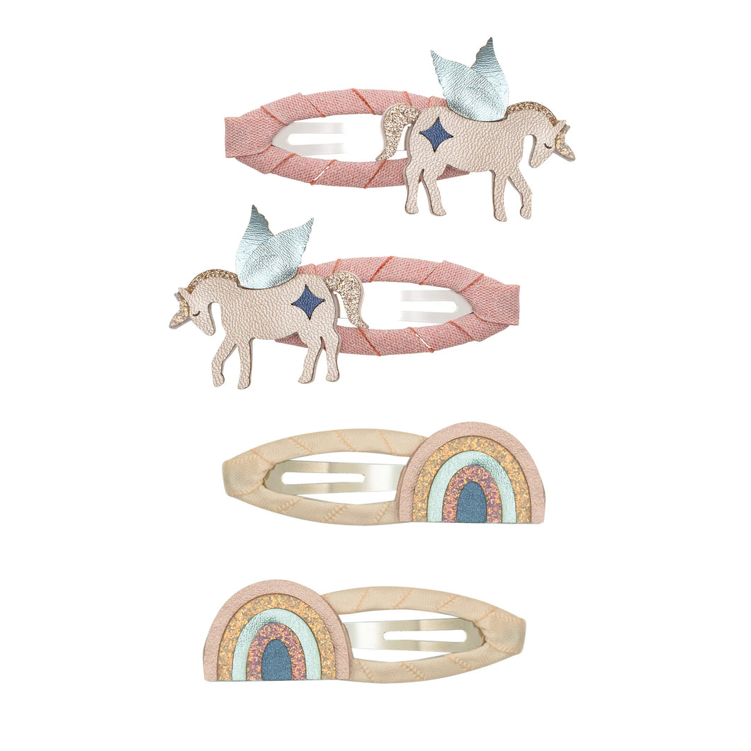 Mimi & Lula / Winged unicorn & rainbow clic clacs