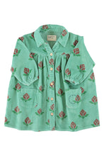 Load image into Gallery viewer, Piupiuchick / KID / Short Dress / Green Big Flowers