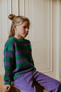Yuki / Stripes Knitted Sweater / Iris