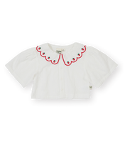 Load image into Gallery viewer, Goldie + Ace / Cropped Blouse / Scallop Collar Strawberry