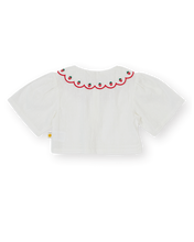 Load image into Gallery viewer, Goldie + Ace / Cropped Blouse / Scallop Collar Strawberry