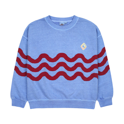Jellymallow / Wave Pigment Sweatshirt / Blue