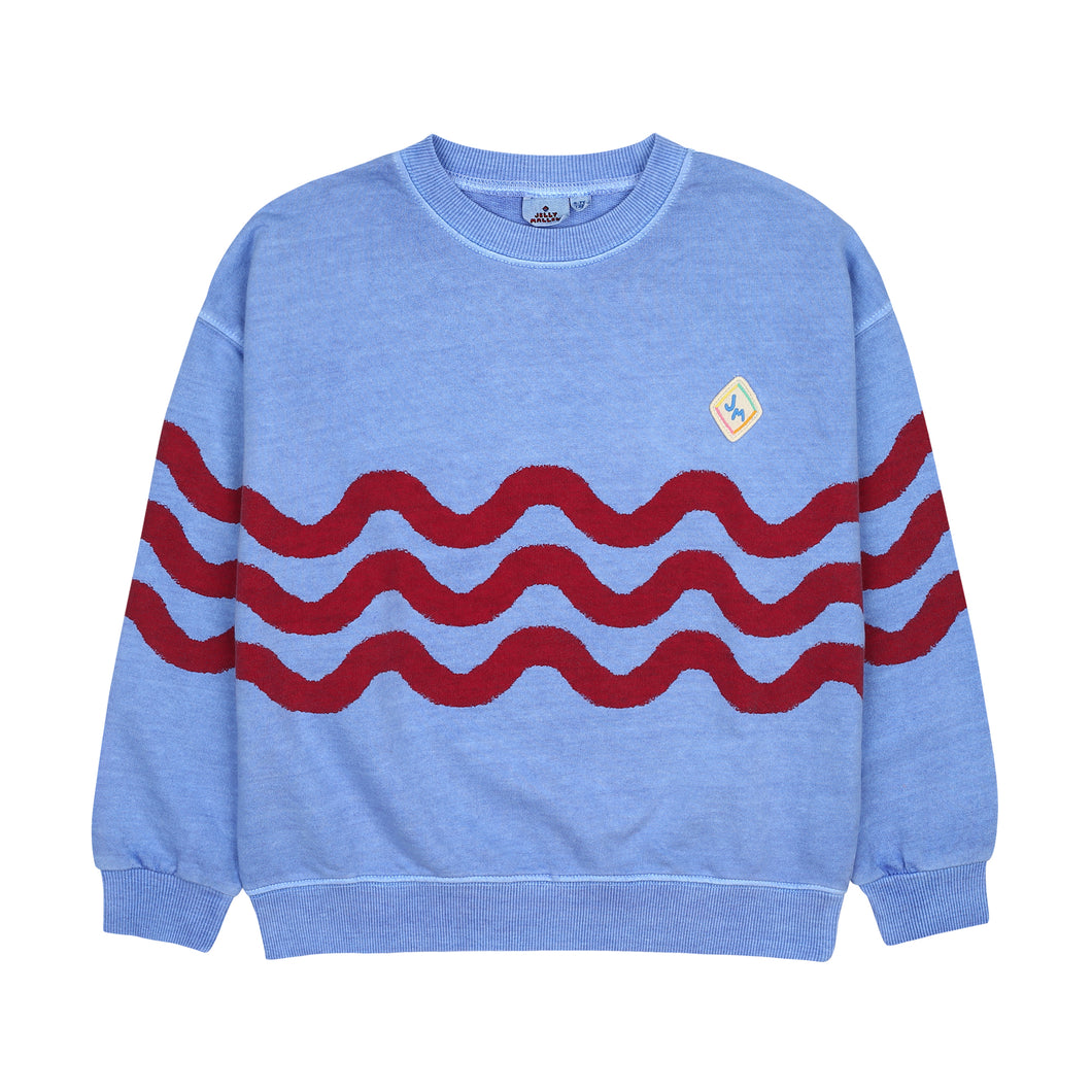 Jellymallow / Wave Pigment Sweatshirt / Blue