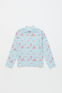Maison Mangostan / Table Cloth Top / Light Blue - Red