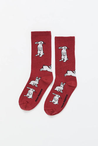 Maison Mangostan / Rabbit Short Socks / Red