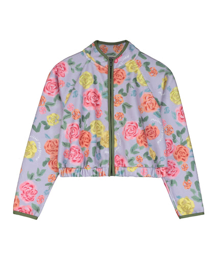 Maison Mangostan / Roses Fleece Jacket lilac