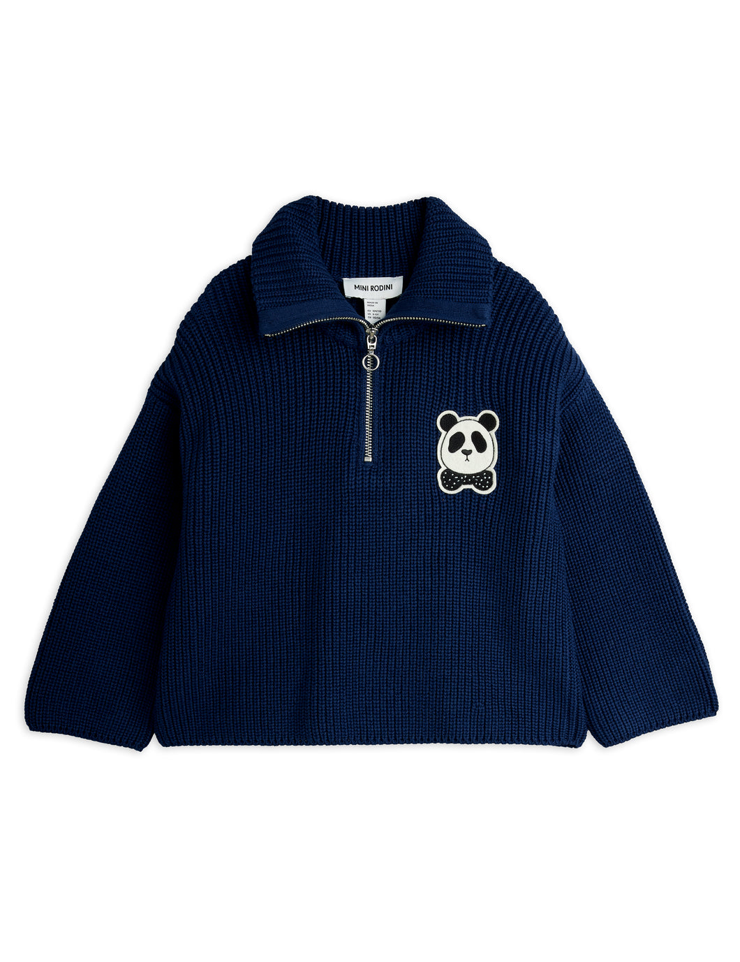 Mini Rodini / Half Zip Knit Sweatshirt / Ritzratz Patch Blue