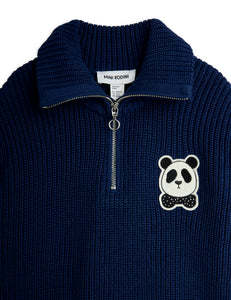 Mini Rodini / Half Zip Knit Sweatshirt / Ritzratz Patch Blue