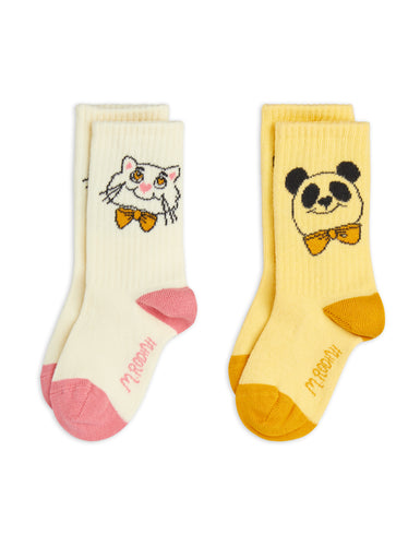 Mini Rodini / Socks / 2-Pack / Cat & Panda