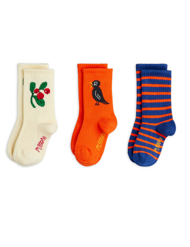 Mini Rodini / Socks / 3-Pack / Lingonberries