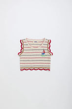 Load image into Gallery viewer, Maison Mangostan / Barcos Knit Top / White-Red