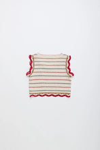 Load image into Gallery viewer, Maison Mangostan / Barcos Knit Top / White-Red