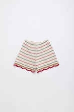 Load image into Gallery viewer, Maison Mangostan / Barcos Knit Shorts / White-Red