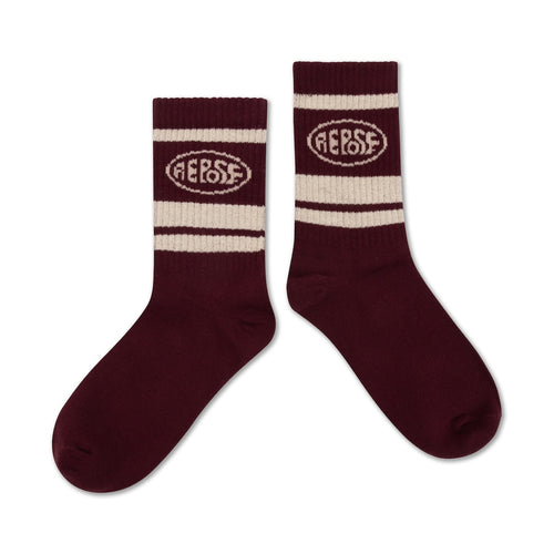 Repose AMS / Sporty Socks / Burgundy Logo