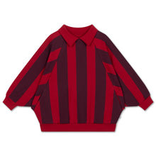 Load image into Gallery viewer, Repose AMS / Polo Sweater / Mulberry Block Stripe