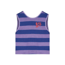 Load image into Gallery viewer, Bonmot / Crop Tee / Cross Back With Stripes / Mallow