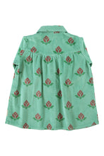 Load image into Gallery viewer, Piupiuchick / KID / Short Dress / Green Big Flowers