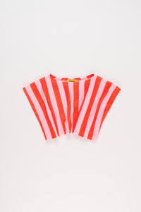 Maison Mangostan / Stripes Terry Top / Pink - Red