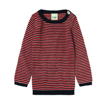 Load image into Gallery viewer, FUB / BABY / Rib Blouse / Ecru Navy Signal Red