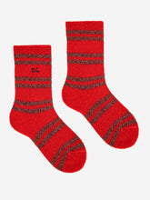 Load image into Gallery viewer, Bobo Choses / FUN / KID / Lurex Thick Socks / Red Striped