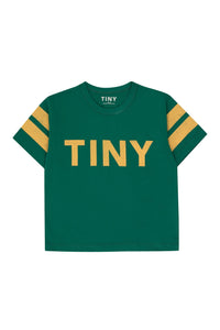 Tinycottons / KID / Logo Stripes Tee / Dark Emerald