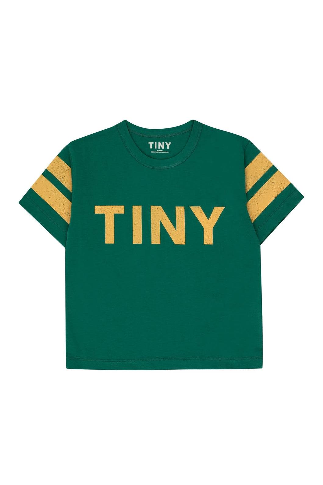 Tinycottons / KID / Logo Stripes Tee / Dark Emerald