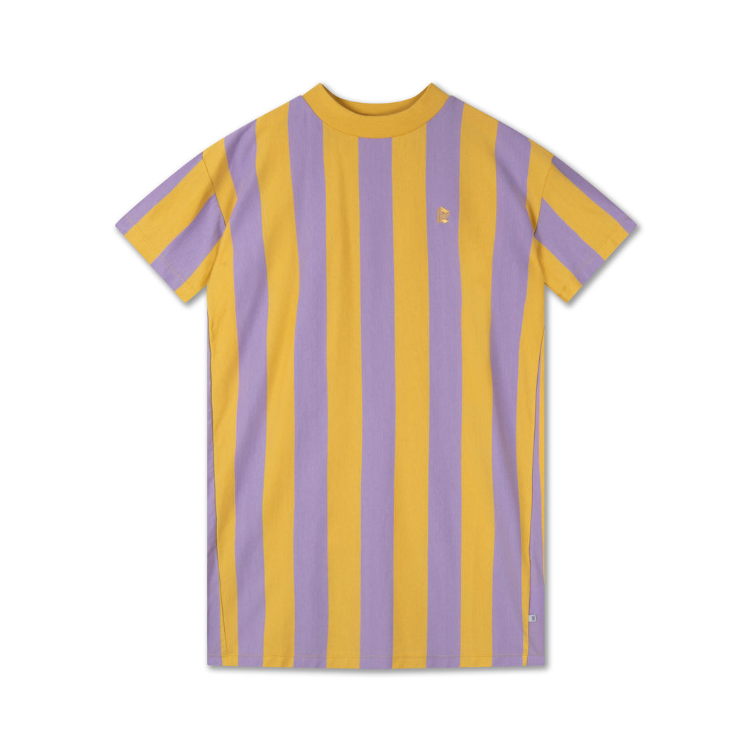 Repose AMS / Boxy Tee Dress / Golden Violet Block Stripe