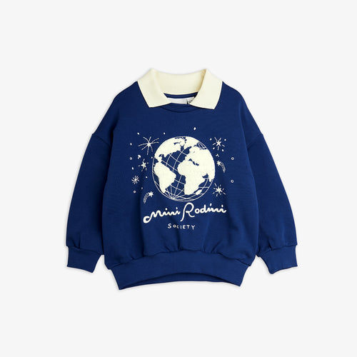 Mini Rodini / Collar Sweatshirt / MR Society Emb / Blue