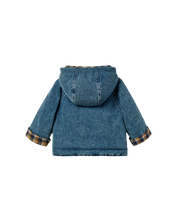 Load image into Gallery viewer, Goldie + Ace / Duffle Jacket / Buddy Badge Denim