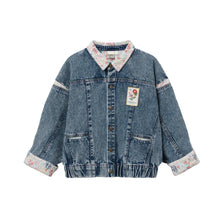 Load image into Gallery viewer, Goldie + Ace / Denim Jacket / Mini Peony Print Batwing