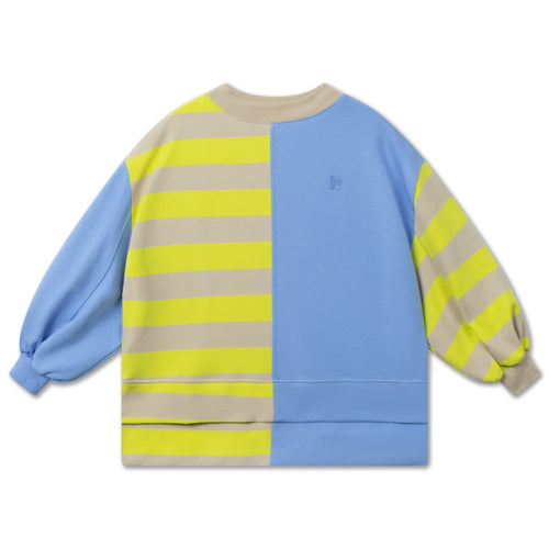 Repose AMS / Boxy Sweatshirt / Lime Lavender Color Block