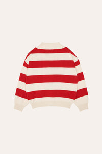 The Campamento / KID / Oversized Cardigan / Red Stripes