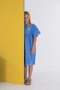 Bonmot / Short Dress Sleeve / Stripes Smiley / Mid Blue