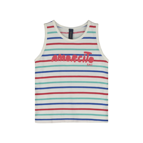 Bonmot / Tank T-shirt / Multi Stripes / Ivory