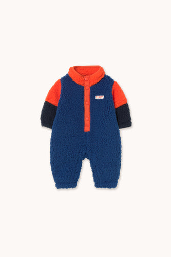 Tinycottons / BABY / Color Block Blue Sherpa One-Piece