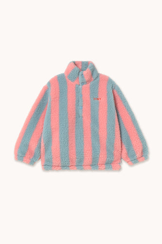 Tinycottons / KID / Stripes Sherpa Sweatshirt / Pink