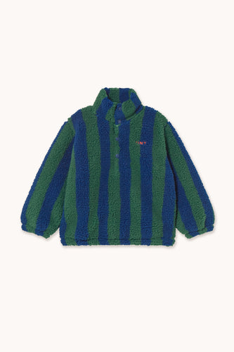 Tinycottons / KID / Stripes Sherpa Sweatshirt / Blue
