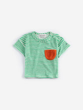 Load image into Gallery viewer, Bobo Choses / BABY / T-Shirt / Green Stripes Terry Cloth