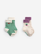 Load image into Gallery viewer, Bobo Choses / Short Socks / Pixel Sugar Beet Pack x2