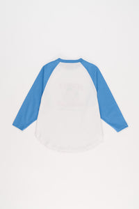 Maison Mangostan / Peritas Long Sleeve T-shirt / White - Blue