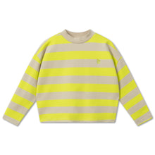 Load image into Gallery viewer, Repose AMS / Oversized Boxy Sweater / Neon Lime Sand Block Stripe