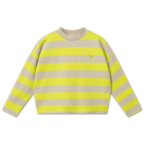 Repose AMS / Oversized Boxy Sweater / Neon Lime Sand Block Stripe