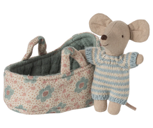 Load image into Gallery viewer, Maileg / Baby Mouse in carry cot